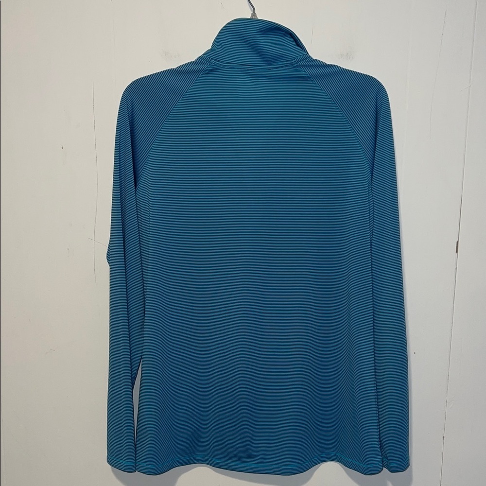 Under Armour Men’s Teal and Black Striped Quarter-Zip Top Heat Gear 072626 - Picture 3 of 3